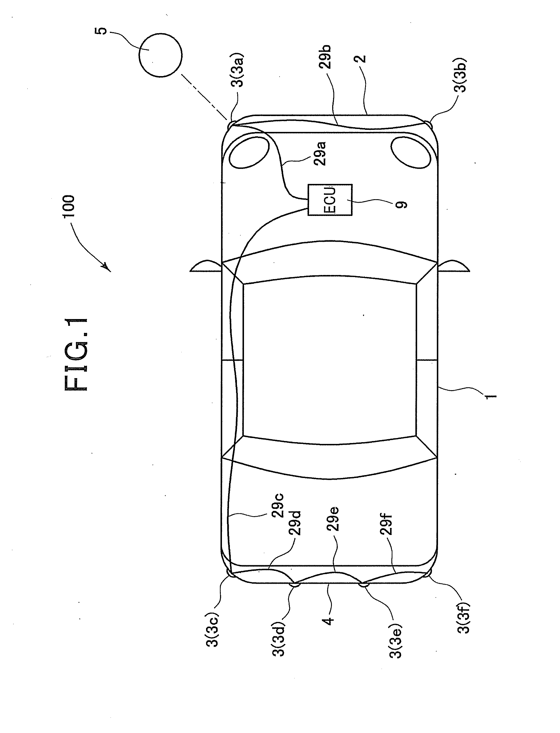 Distance sensor for vehicle with electrical connector