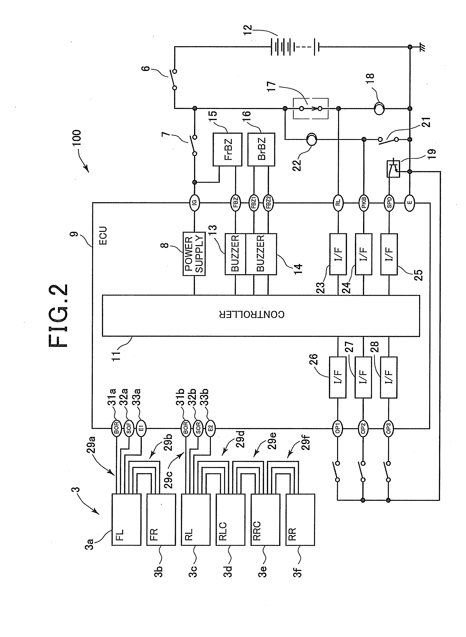 Distance sensor for vehicle with electrical connector