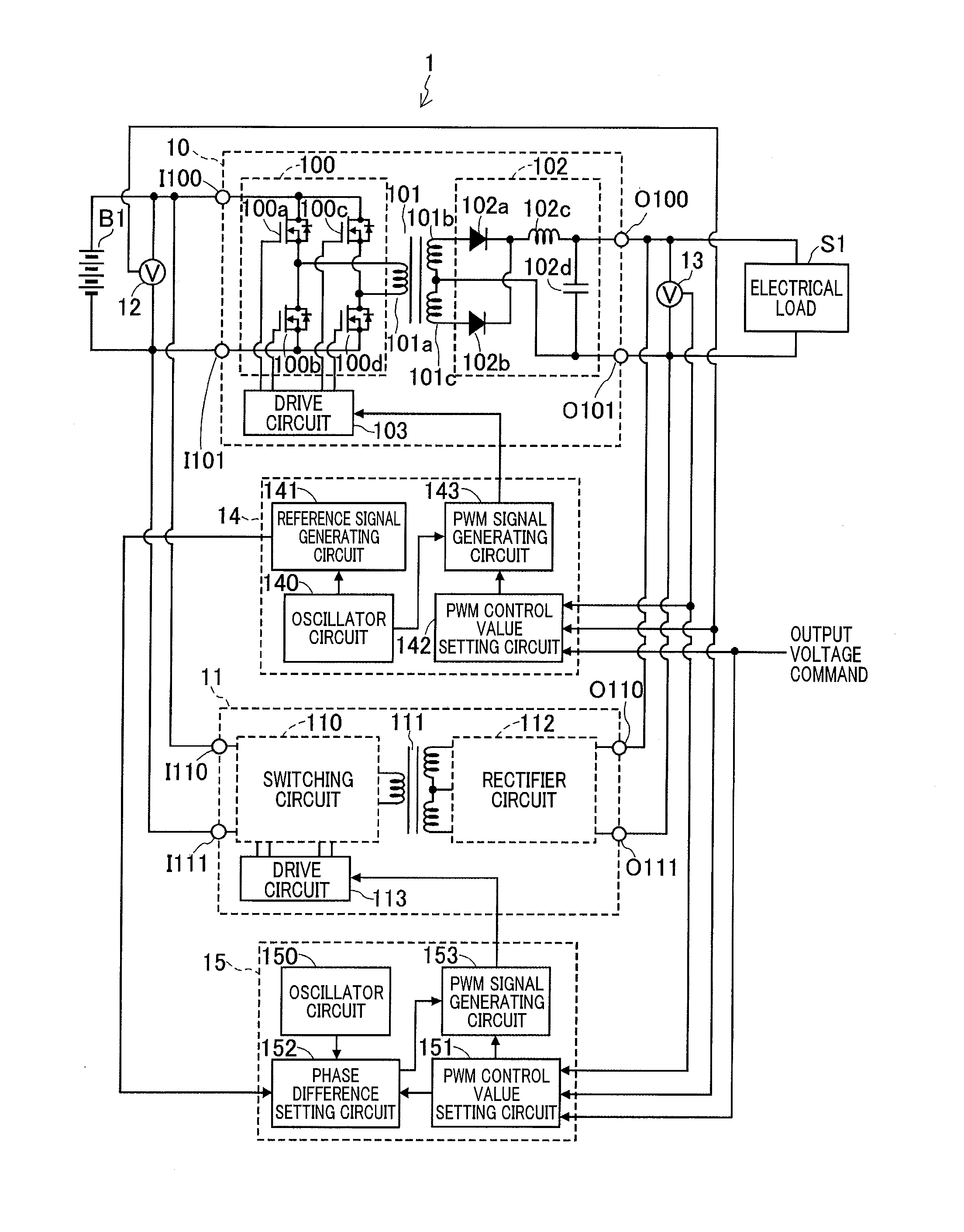 Electric power converter apparatus which attenuates frequency components of ripple in output current