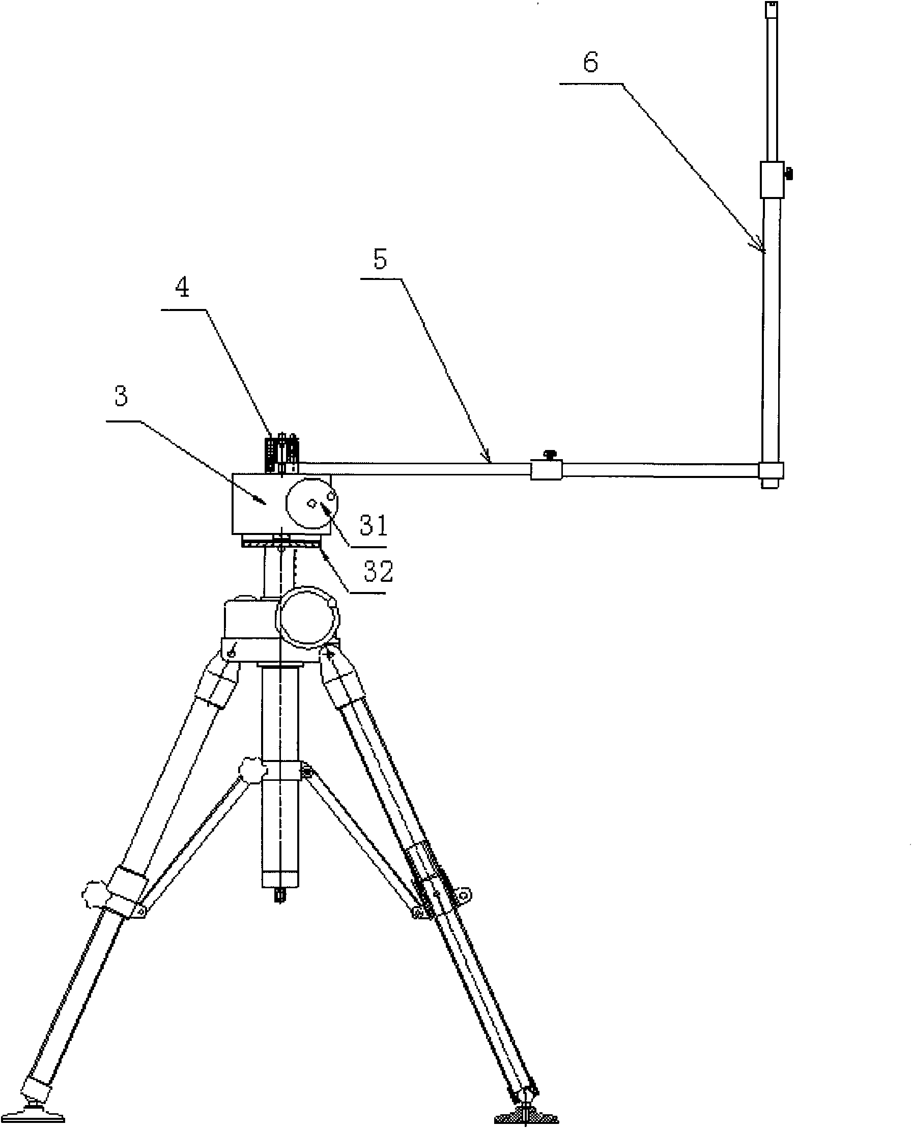 Airplane external illuminating space angle-positioning combining equipment