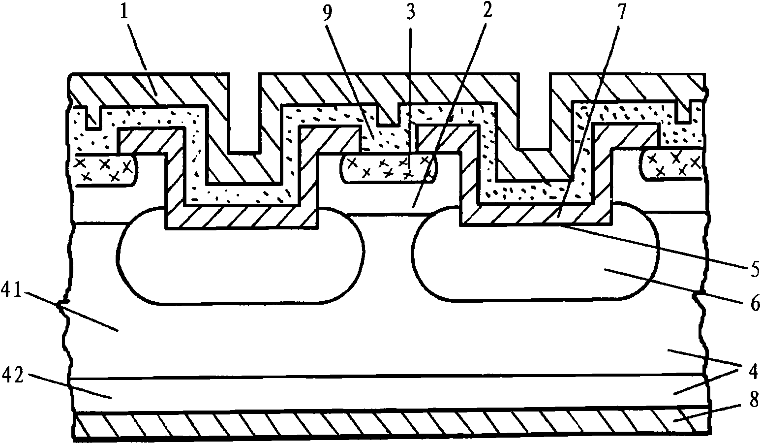 Gate associated transistor of trough arsenic-doped polysilicon structure