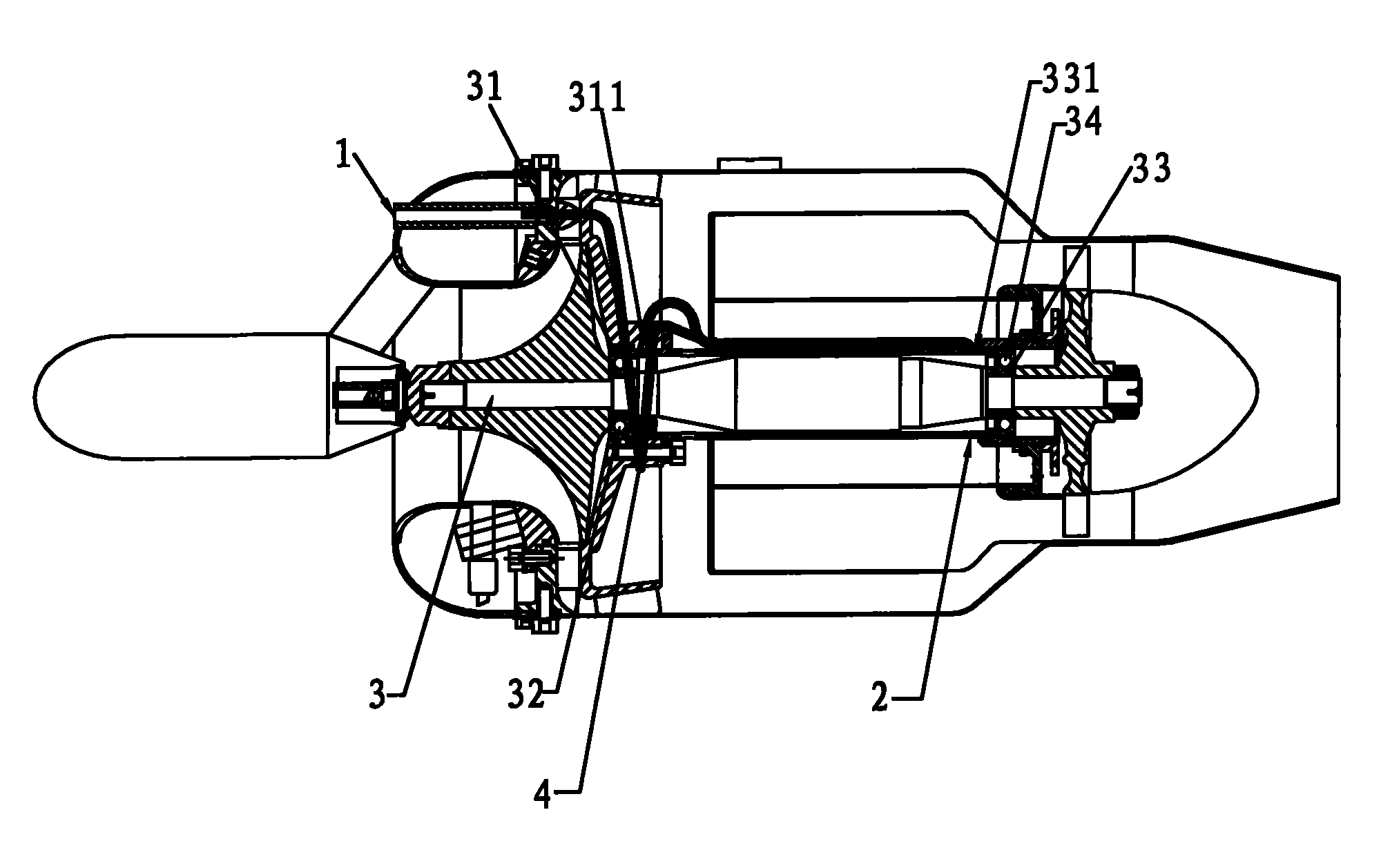 Bearing-lubricating device of turbojet engine
