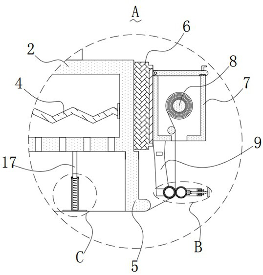 Vertical film covering device based on V-method casting mold