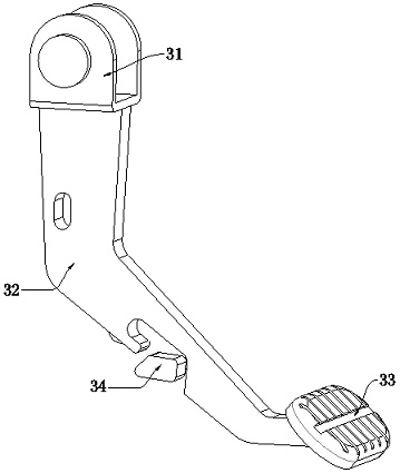 Safety brake pedal assembly of new energy automobile