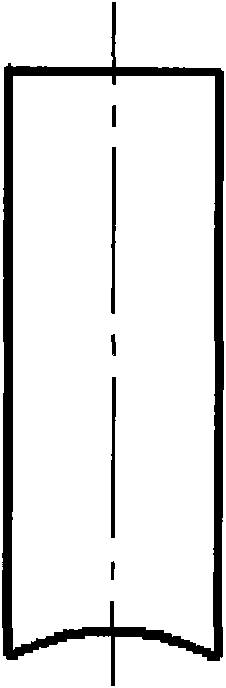 Column tube single face square opening punch forming processing method