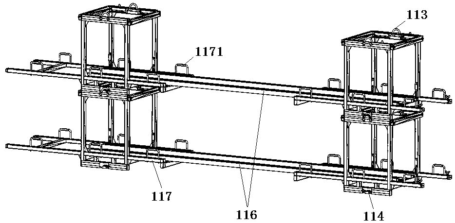 A frame-type spreader and a combined stacking spreader using the frame-type spreader