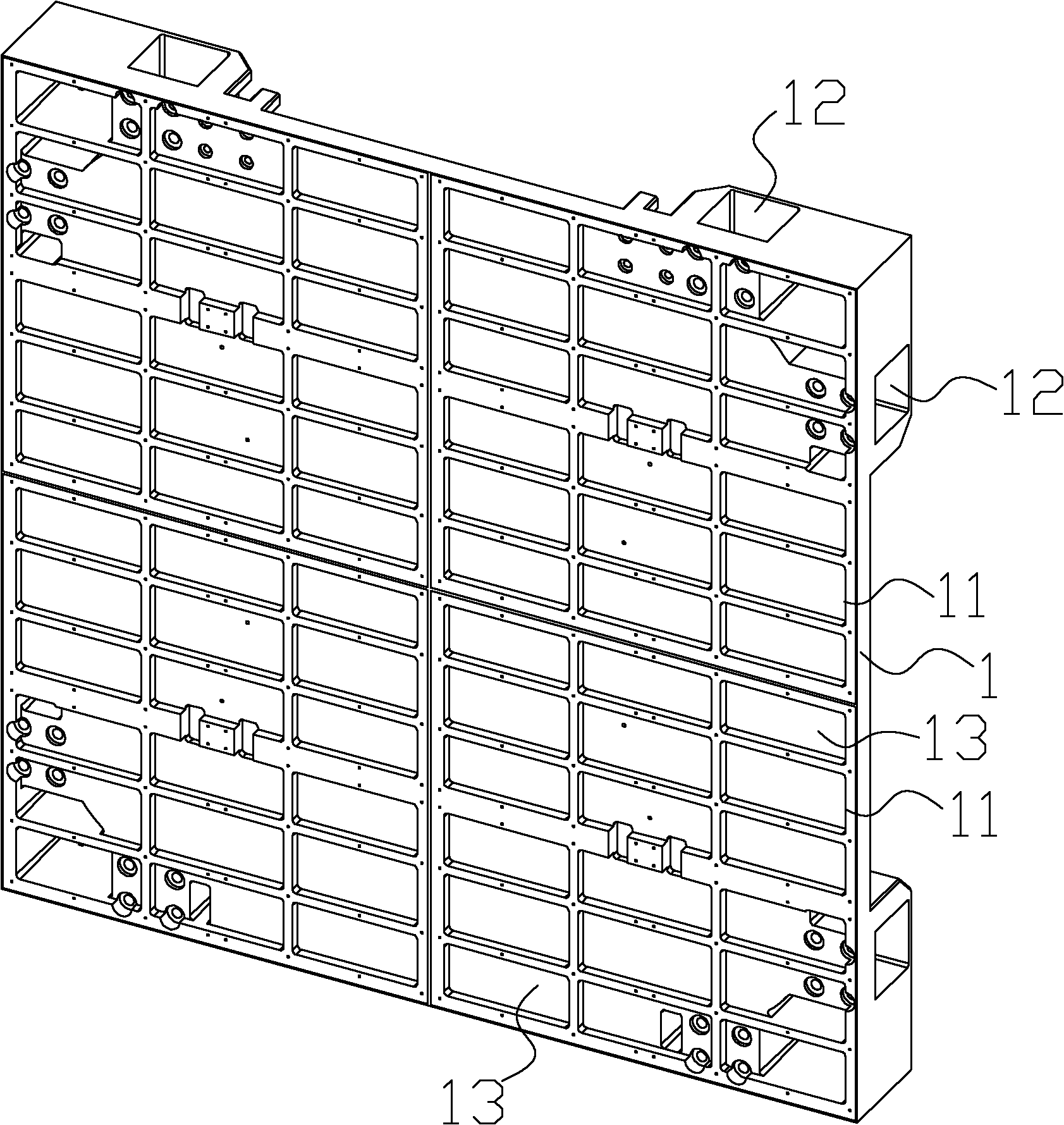 Structure of box body of light emitting diode (LED) display screen