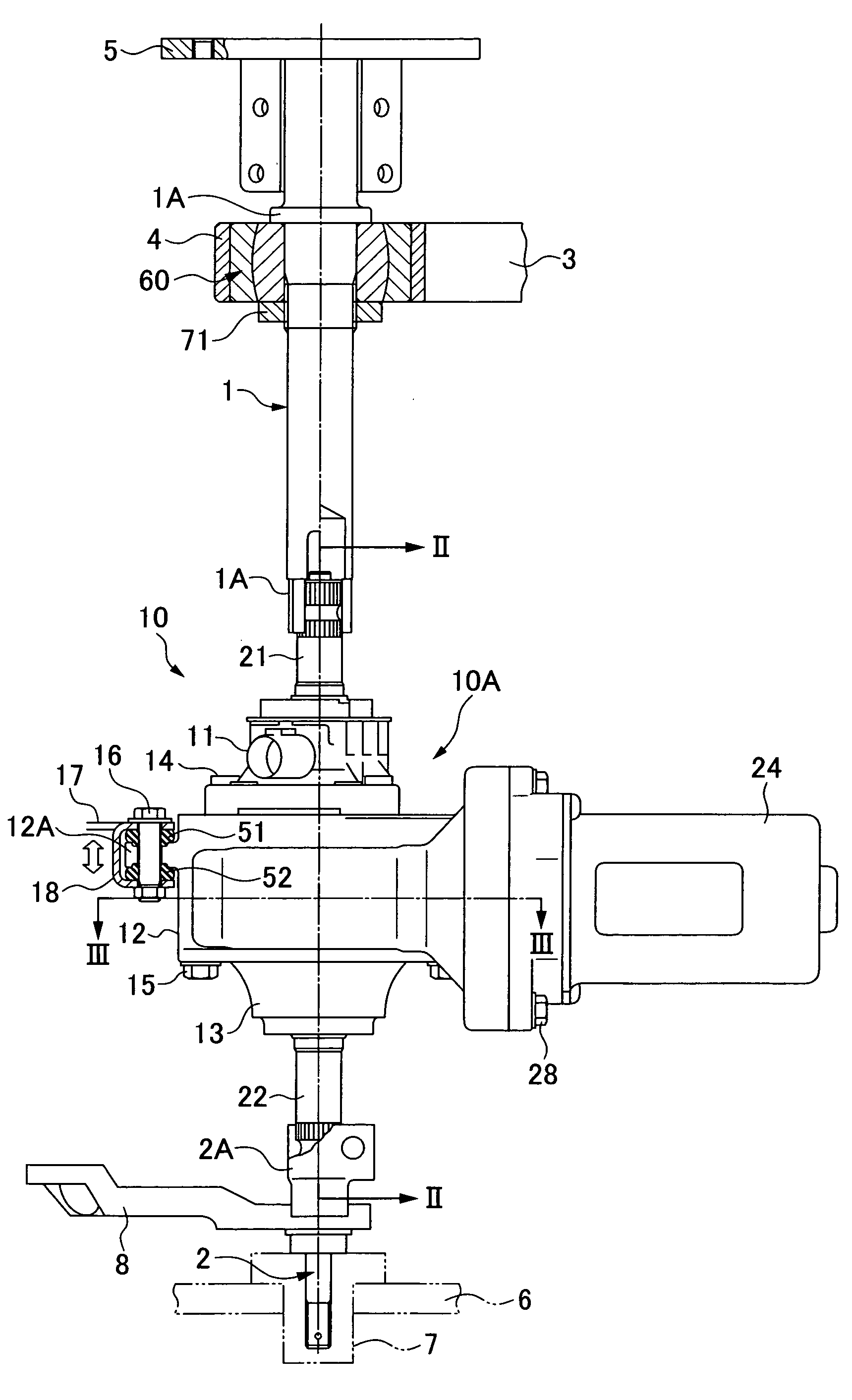 Steering shaft support structure of motor-driven steering assist apparatus