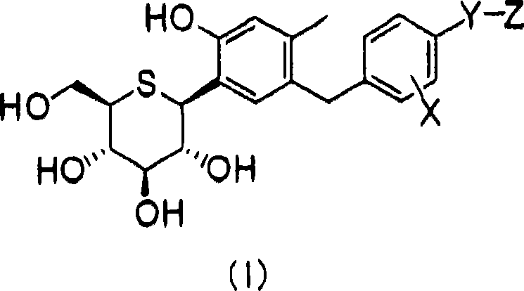 C-phenyl 1-thioglucitol compound