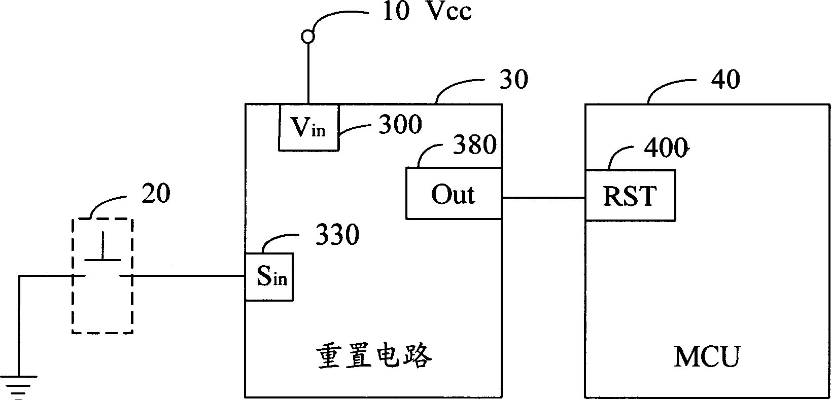 External reset switch and rest circuit