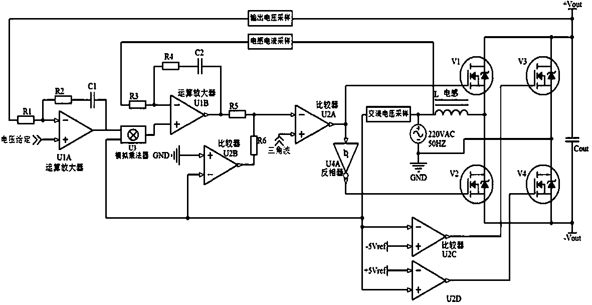 Single-phase rectification analog control circuit