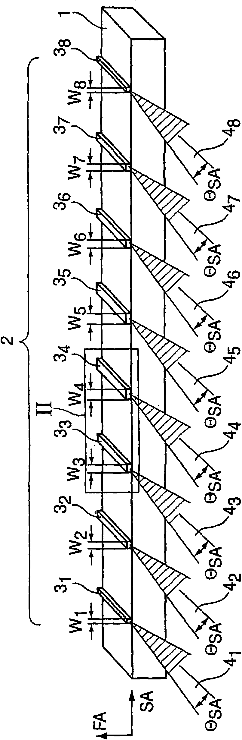 Diode laser structure to generate diode laser radiation with optimized fiber coupling radiation parameter product