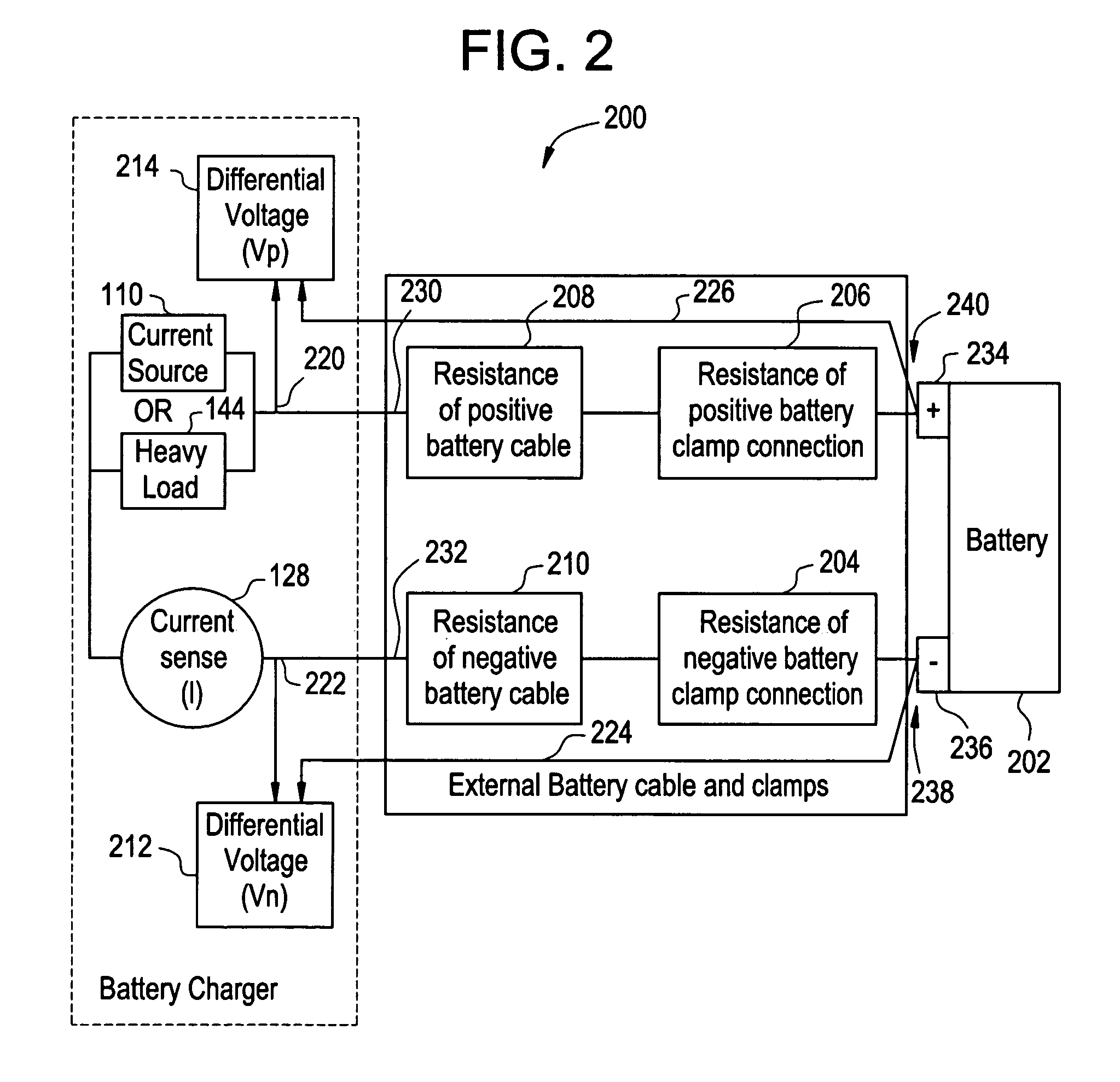 Apparatus and method for determining the temperature of a charging power source