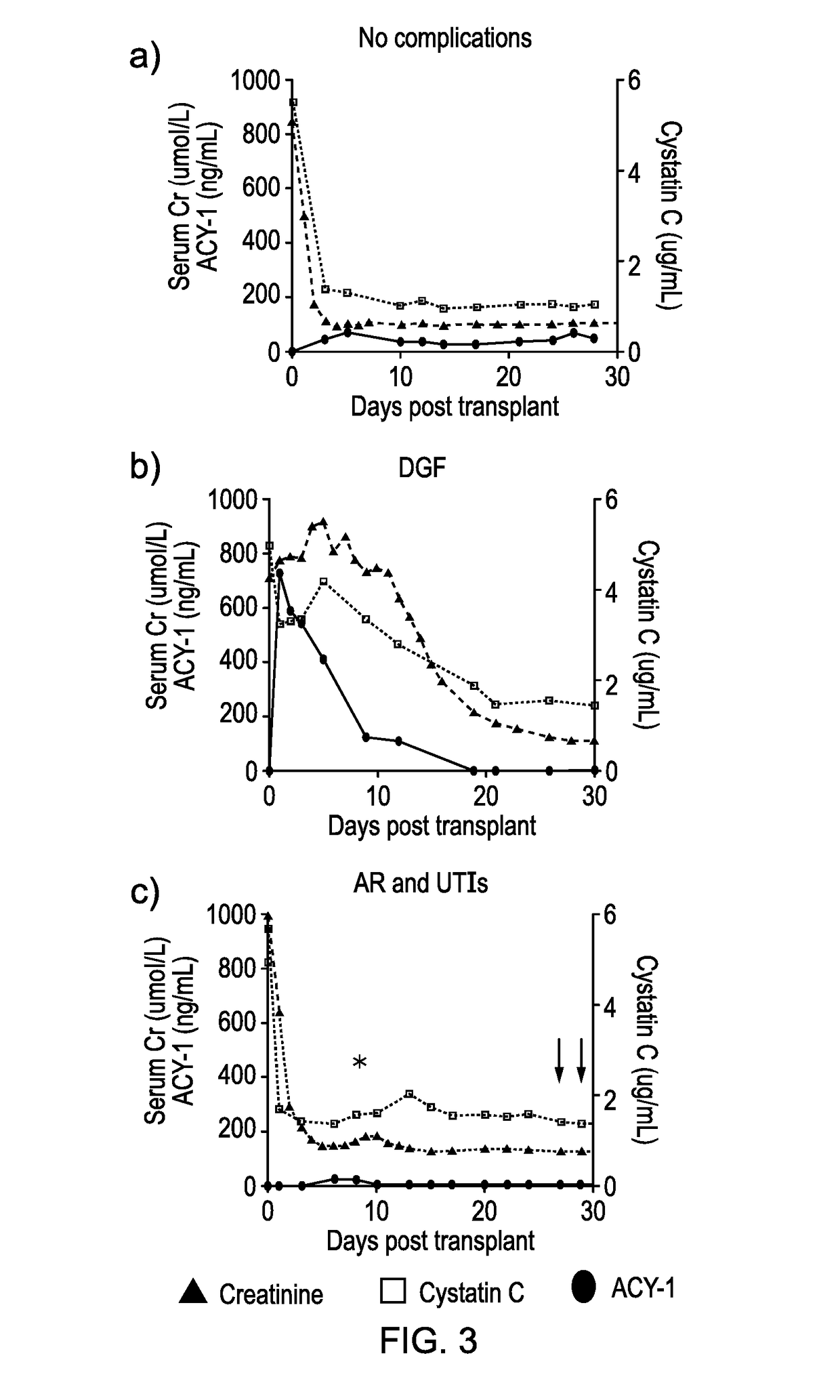 Use of ACY-1 as a marker of ischaemia/reperfusion, delayed graft function and graft viability as well as method thereof