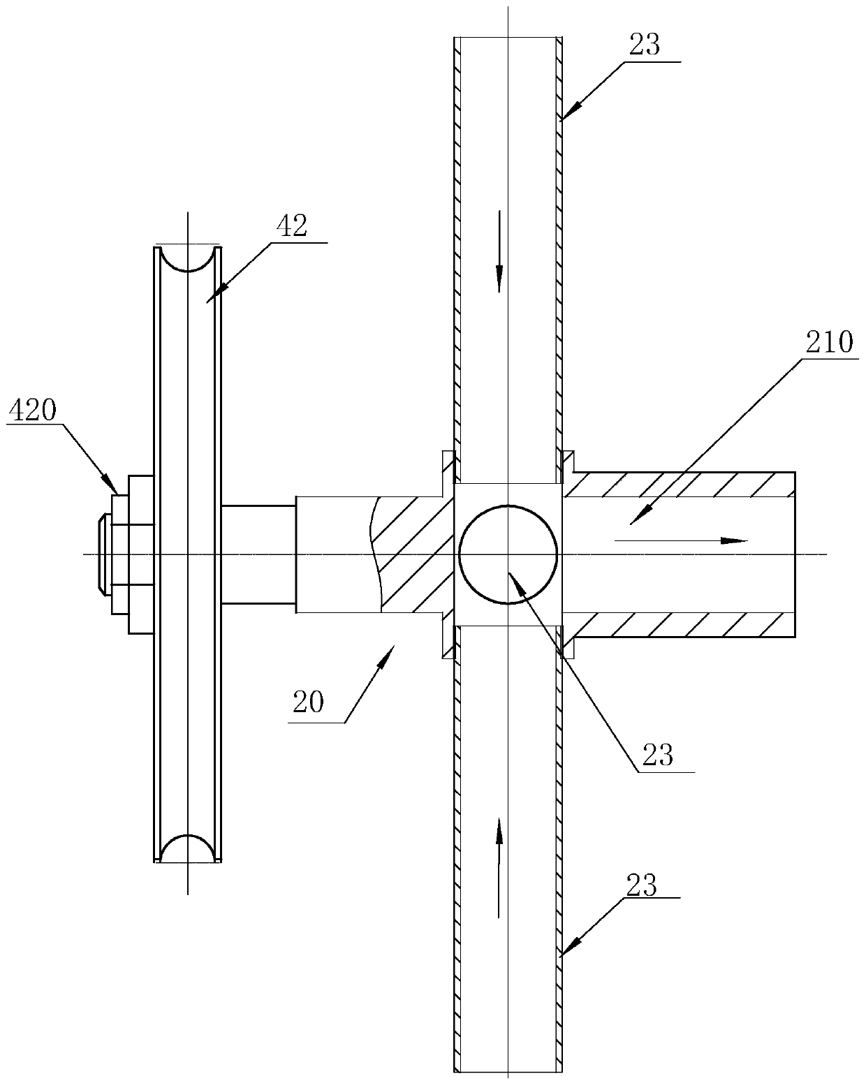 Dynamic intake gas-liquid conveying device