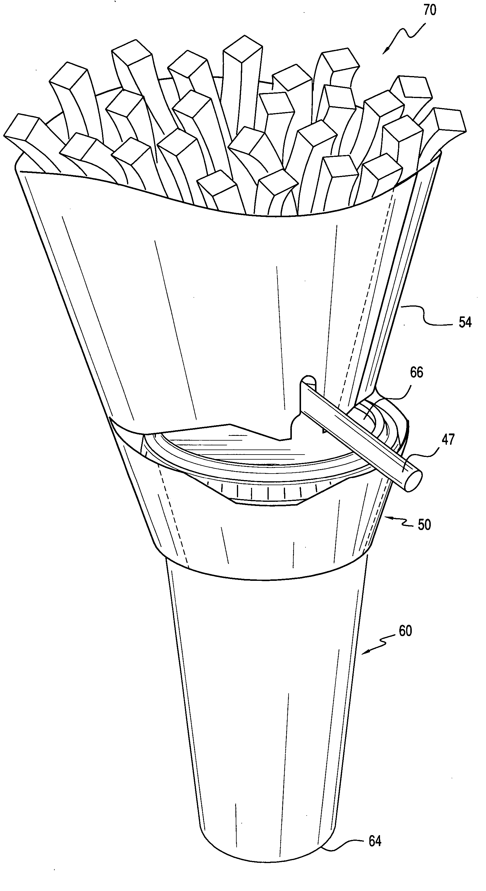 Food container for use with a beverage receptacle