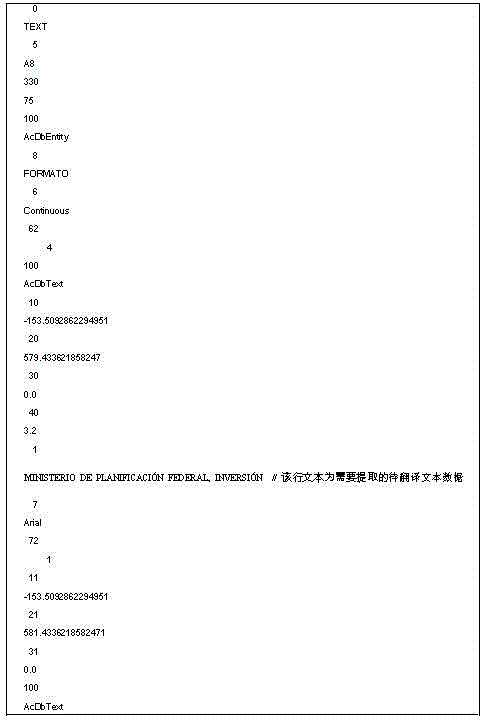 Method for newly adding translation in DWG format file