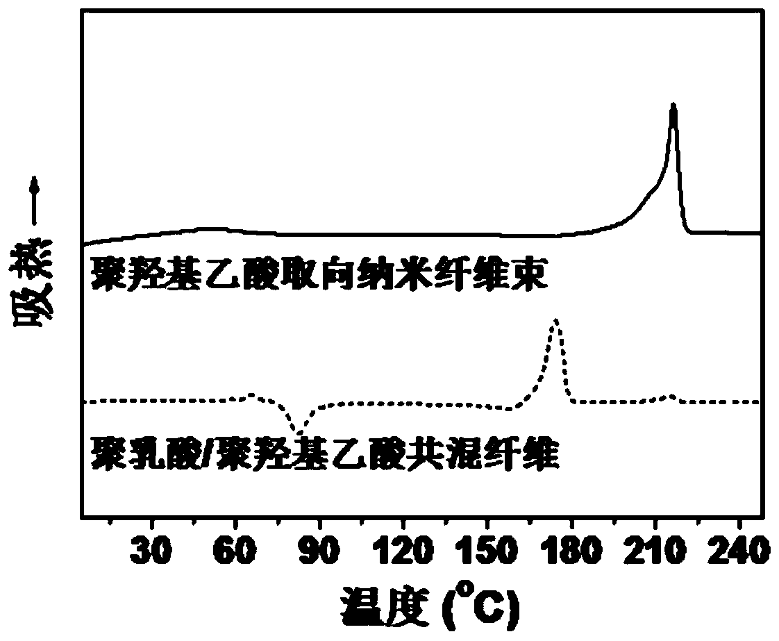 A kind of polyglycolic acid oriented nanofiber bundle and preparation method thereof