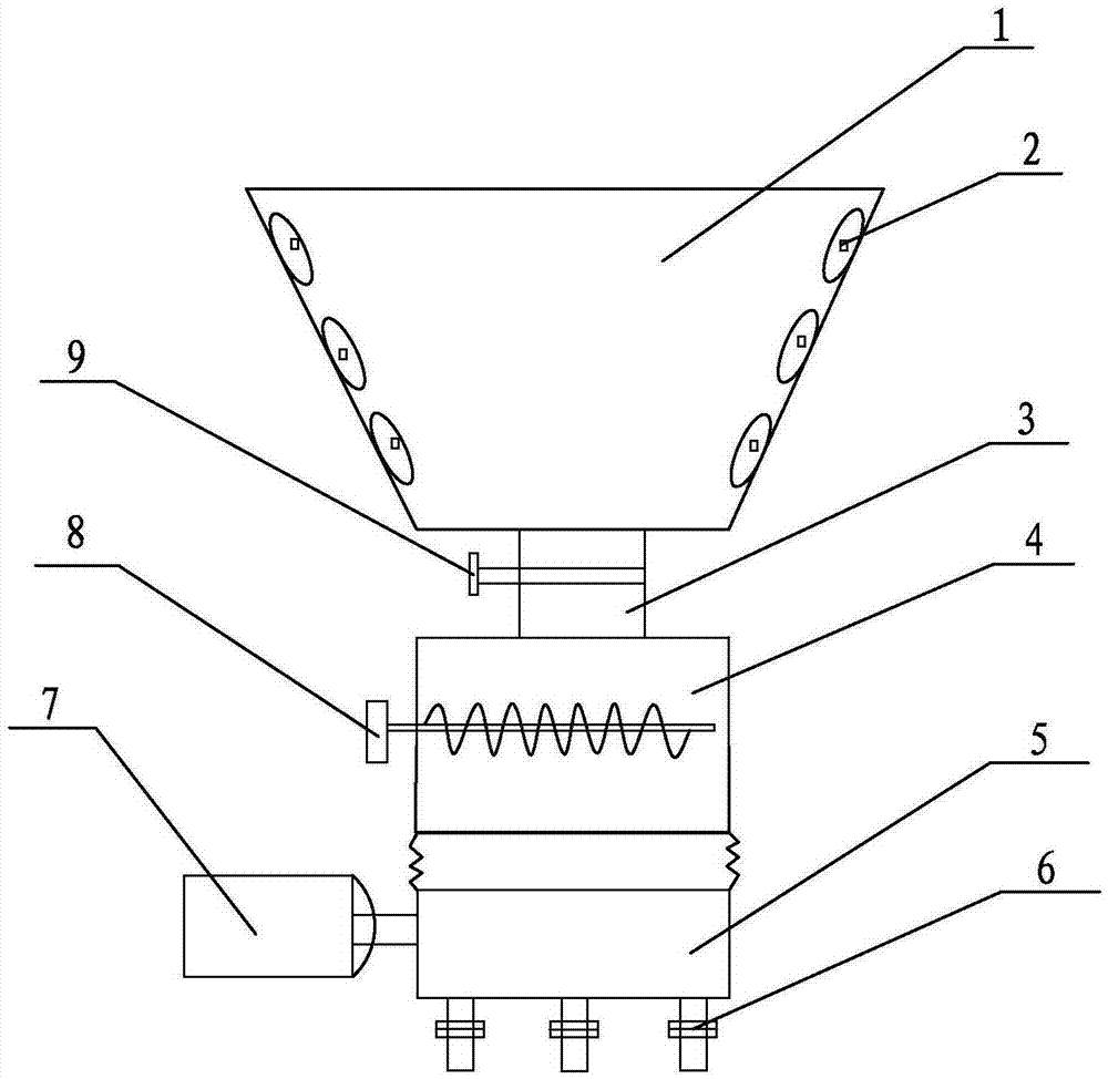 Storing and discharging device used for chemical powder materials