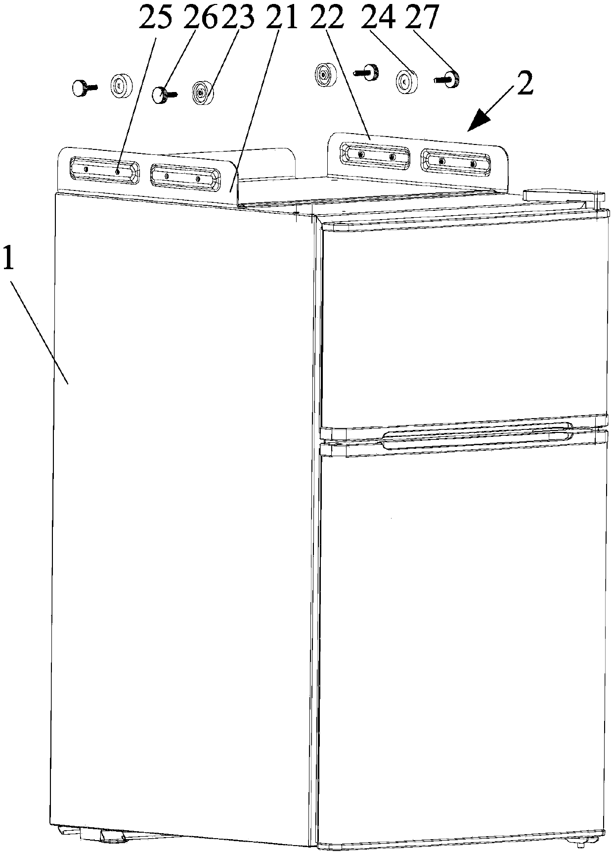 Refrigerator structure and appliance combination