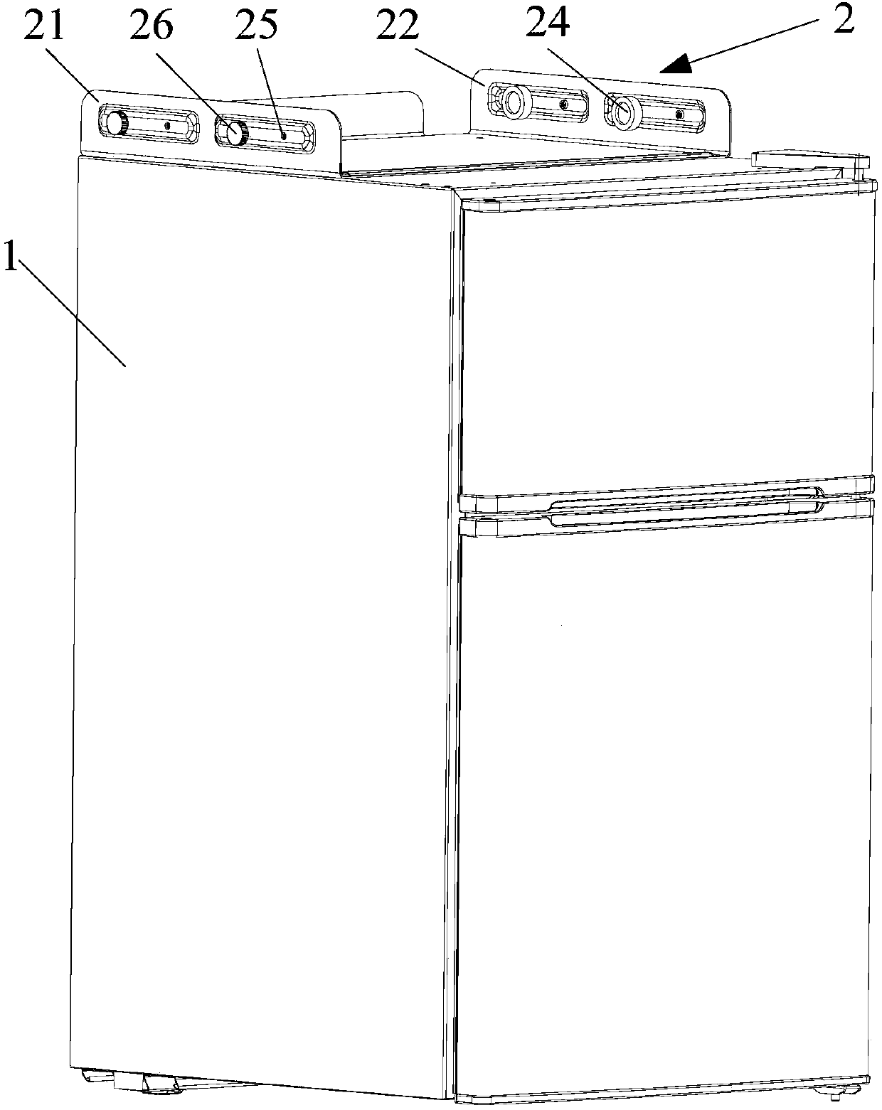 Refrigerator structure and appliance combination