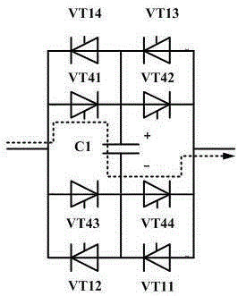 Line commutated converter structure for anti-parallel thyristor-based full bridge submodule converter