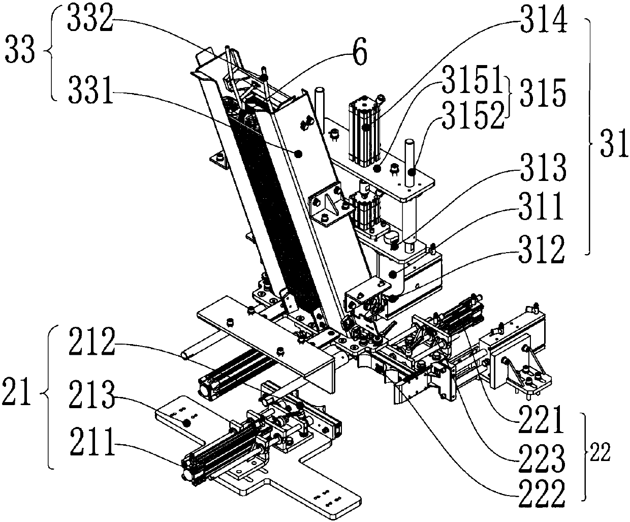 Press-mounting machine for three-in-one lifting rings