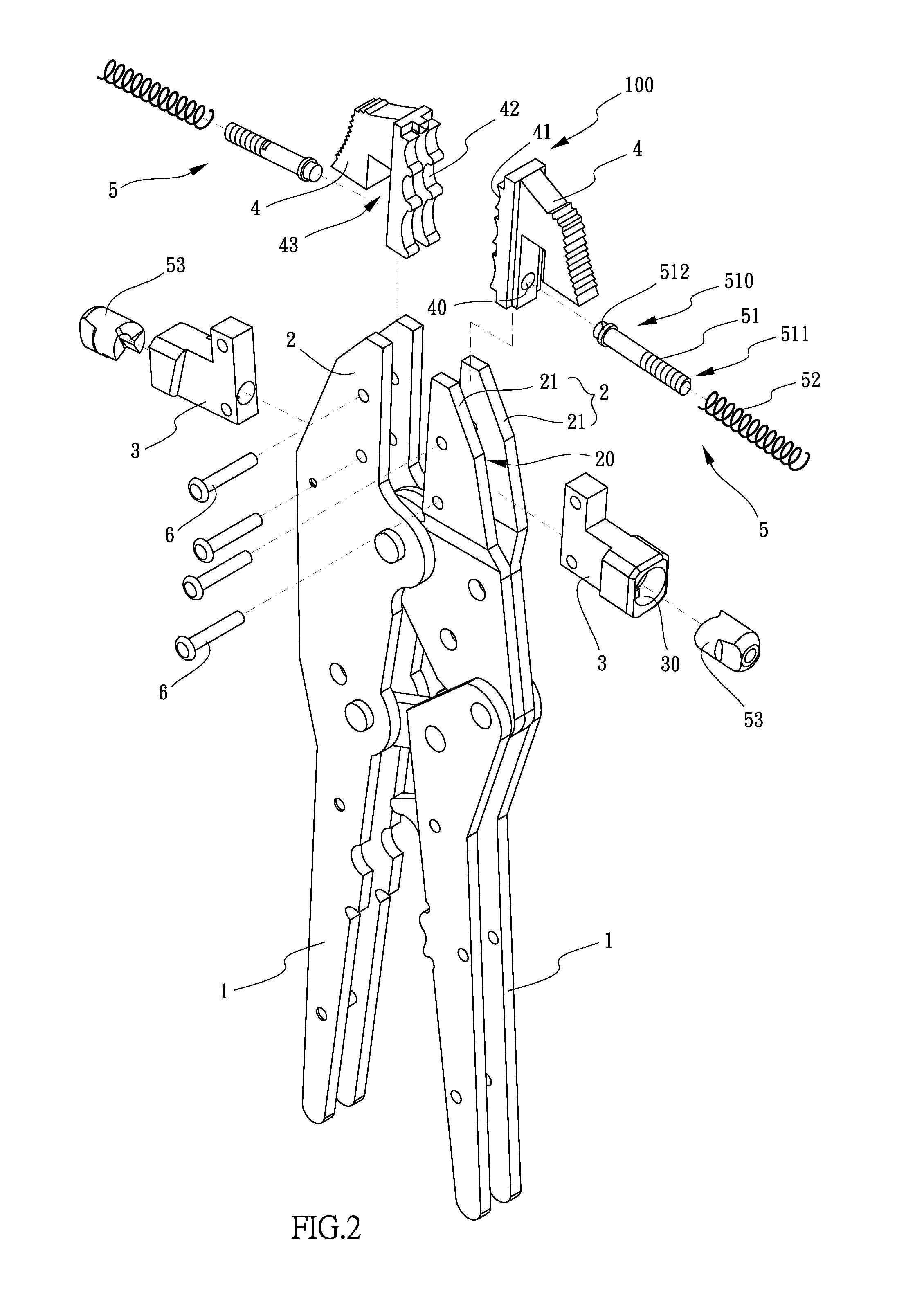 Pliers for crimping terminals on wires or conductors