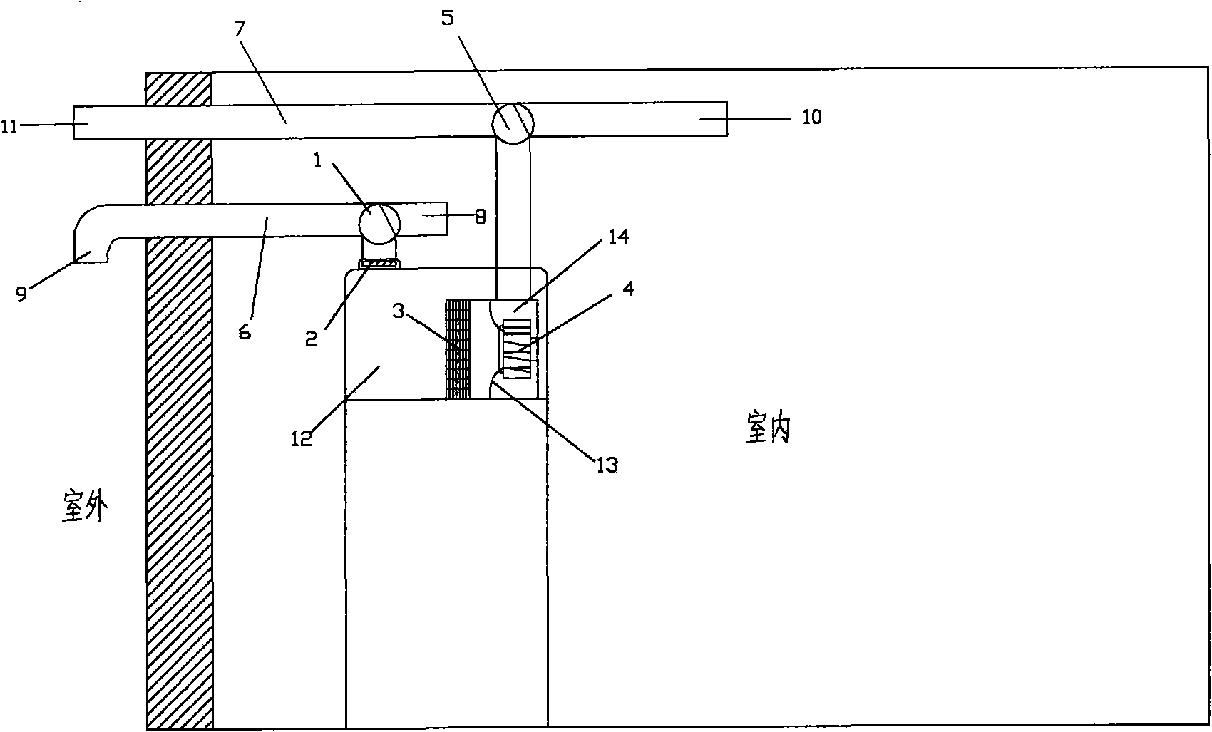 Air circulating system of integrated heat pump