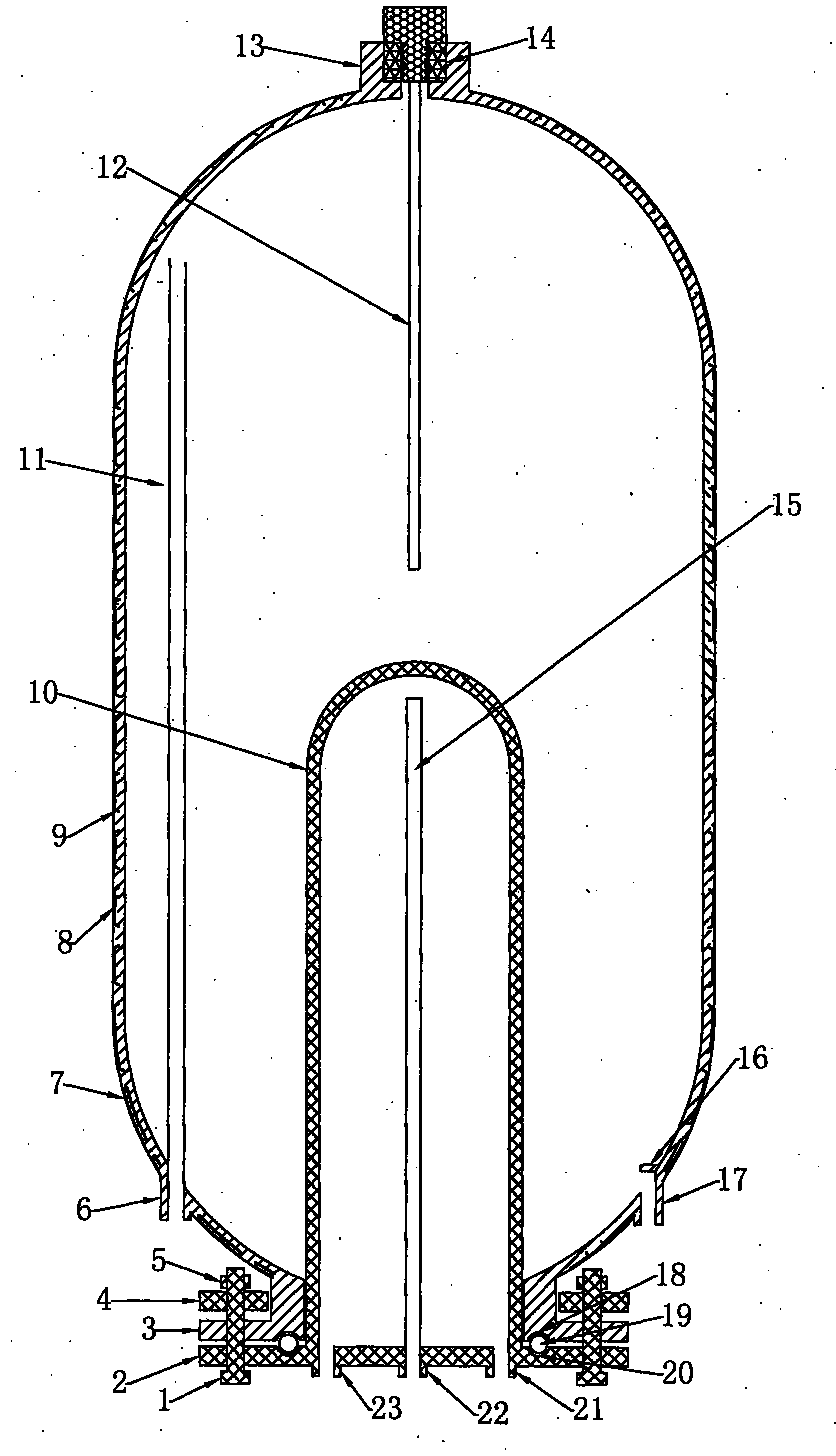Pressure-bearing dual-circulation metal heat exchanger liner