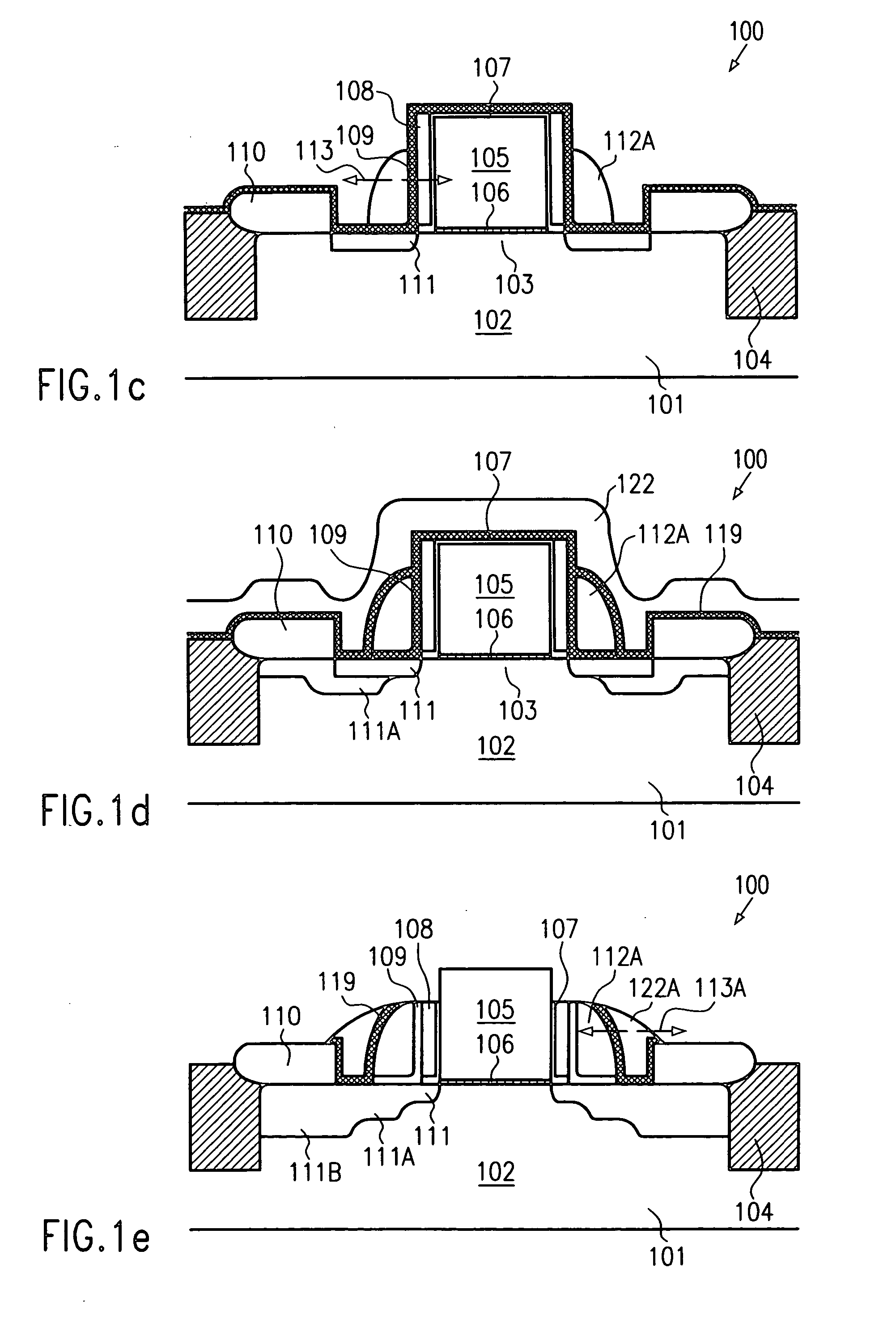Spacer for a gate electrode having tensile stress and a method of forming the same