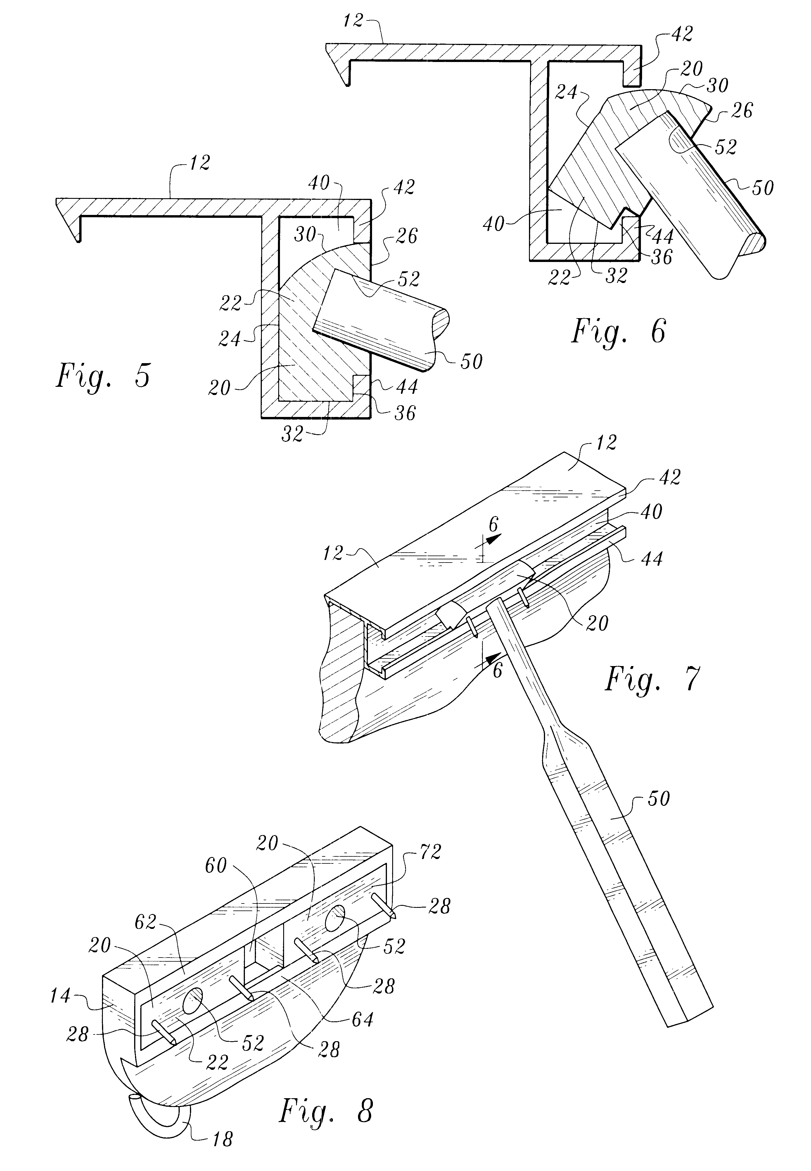 Support device for supporting frames and other objects from a structure
