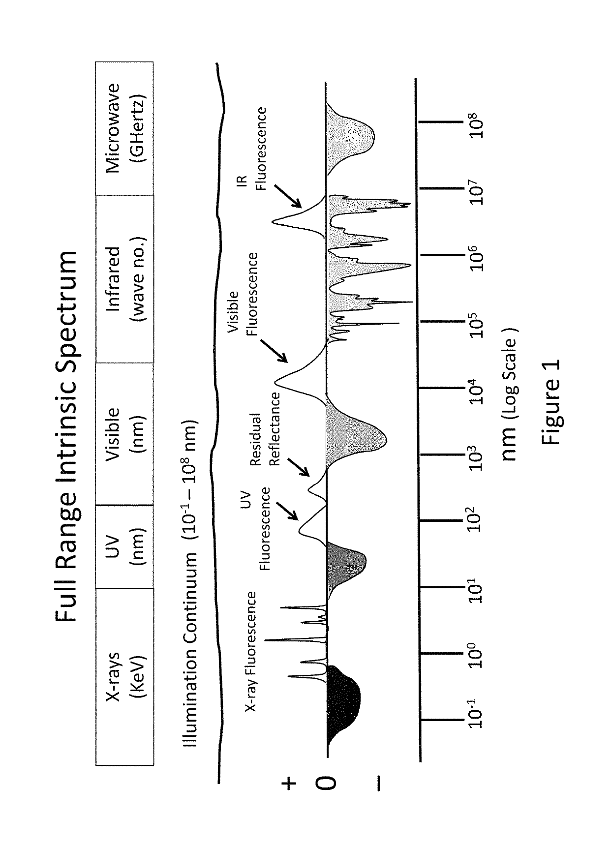 Method to obtain full range intrinsic spectral signatures for spectroscopy and spectral imaging