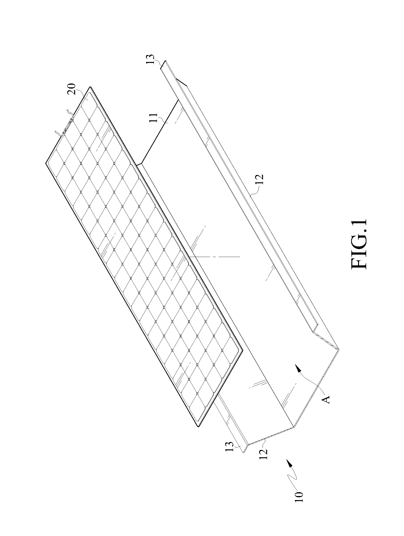 Corrugated plate structure having solar panel