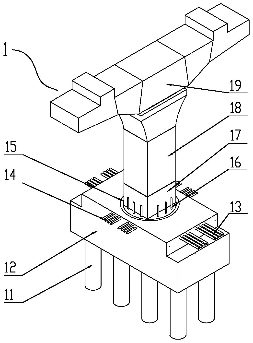 Rotation device for bridge pier and rotation construction method