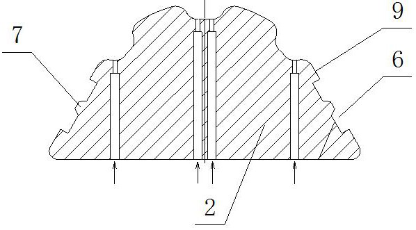 Superplastic forming and diffusion bonding die and preparation method of thin-wall large-dip-angle part