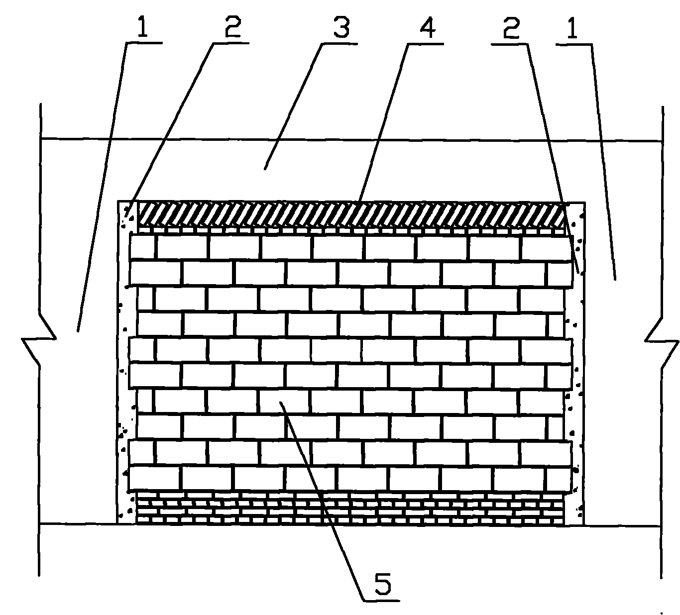 Construction method for preventing vertical cracking between main structure and filled wall