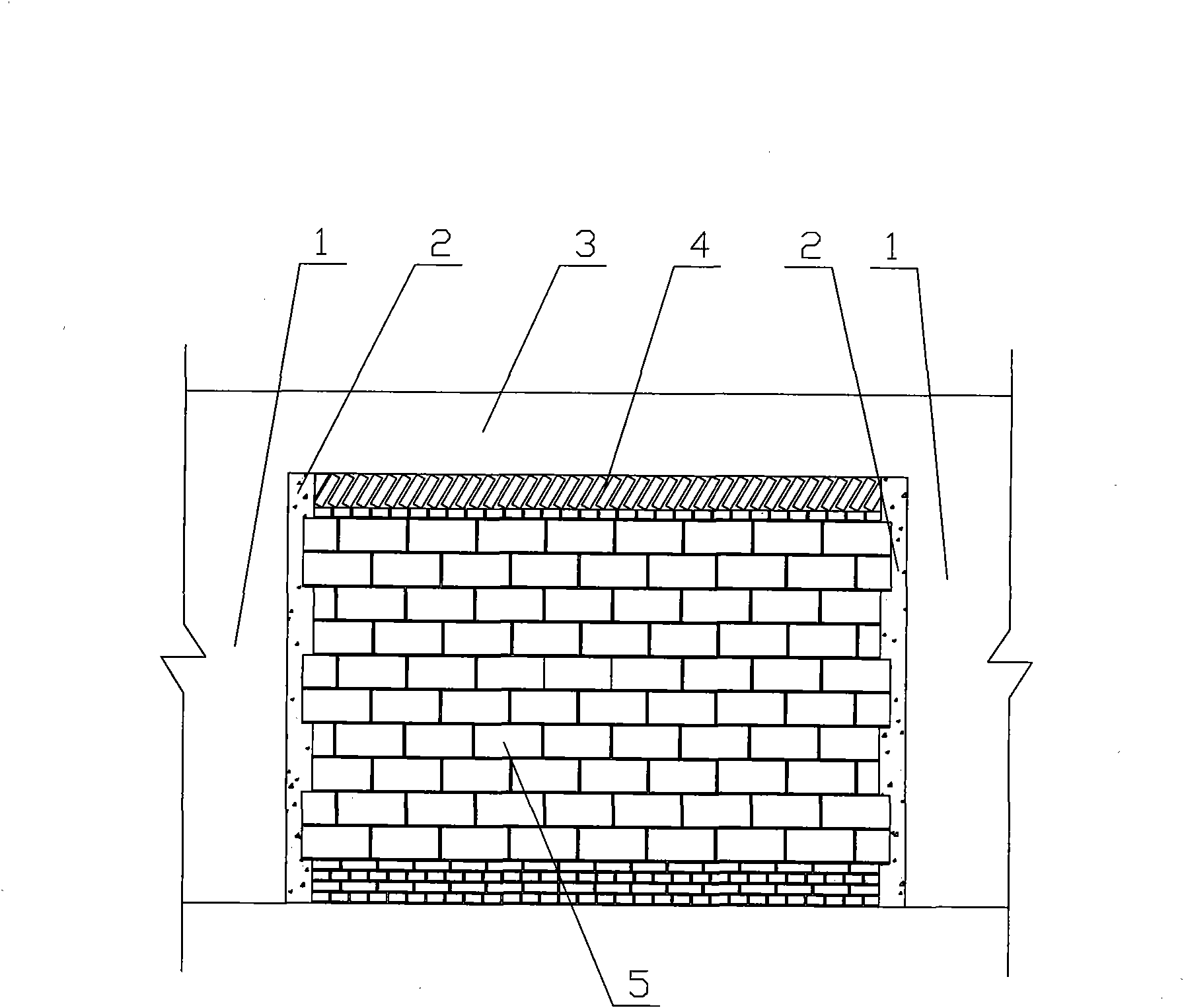 Construction method for preventing vertical cracking between main structure and filled wall