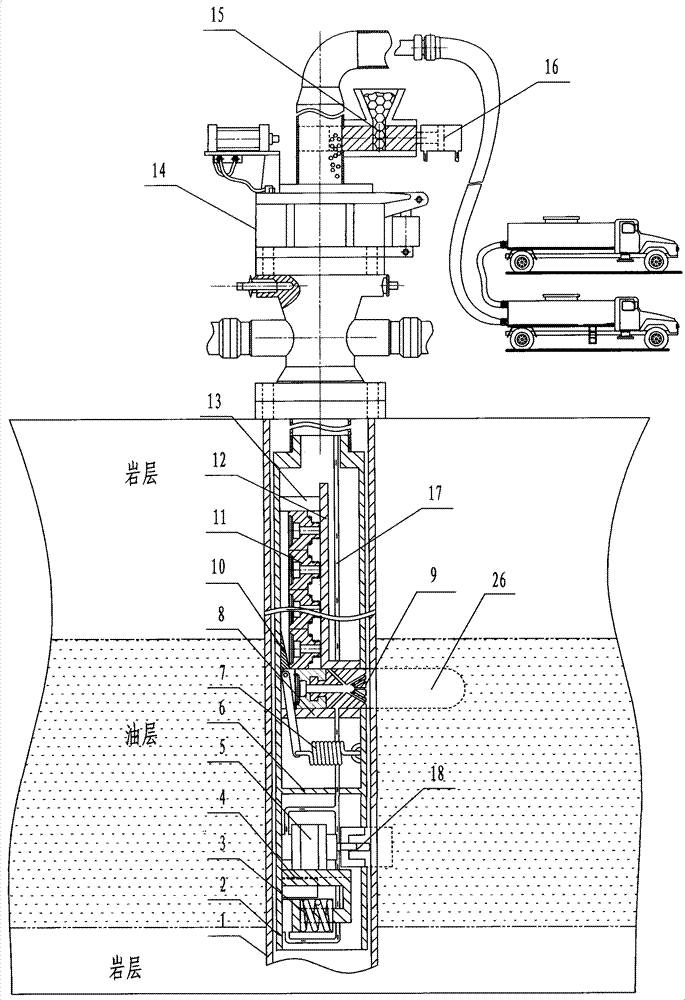Oilfield underground high-pressure fluid-driven spinning horizontal perforating device and application thereof