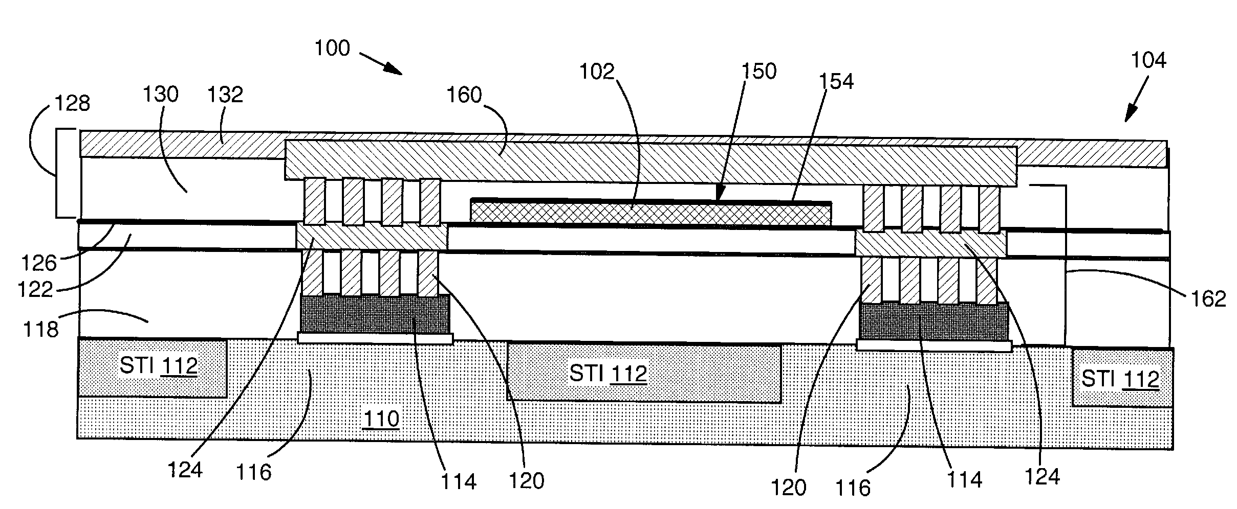 Heat dissipation for heat generating element of semiconductor device and related method