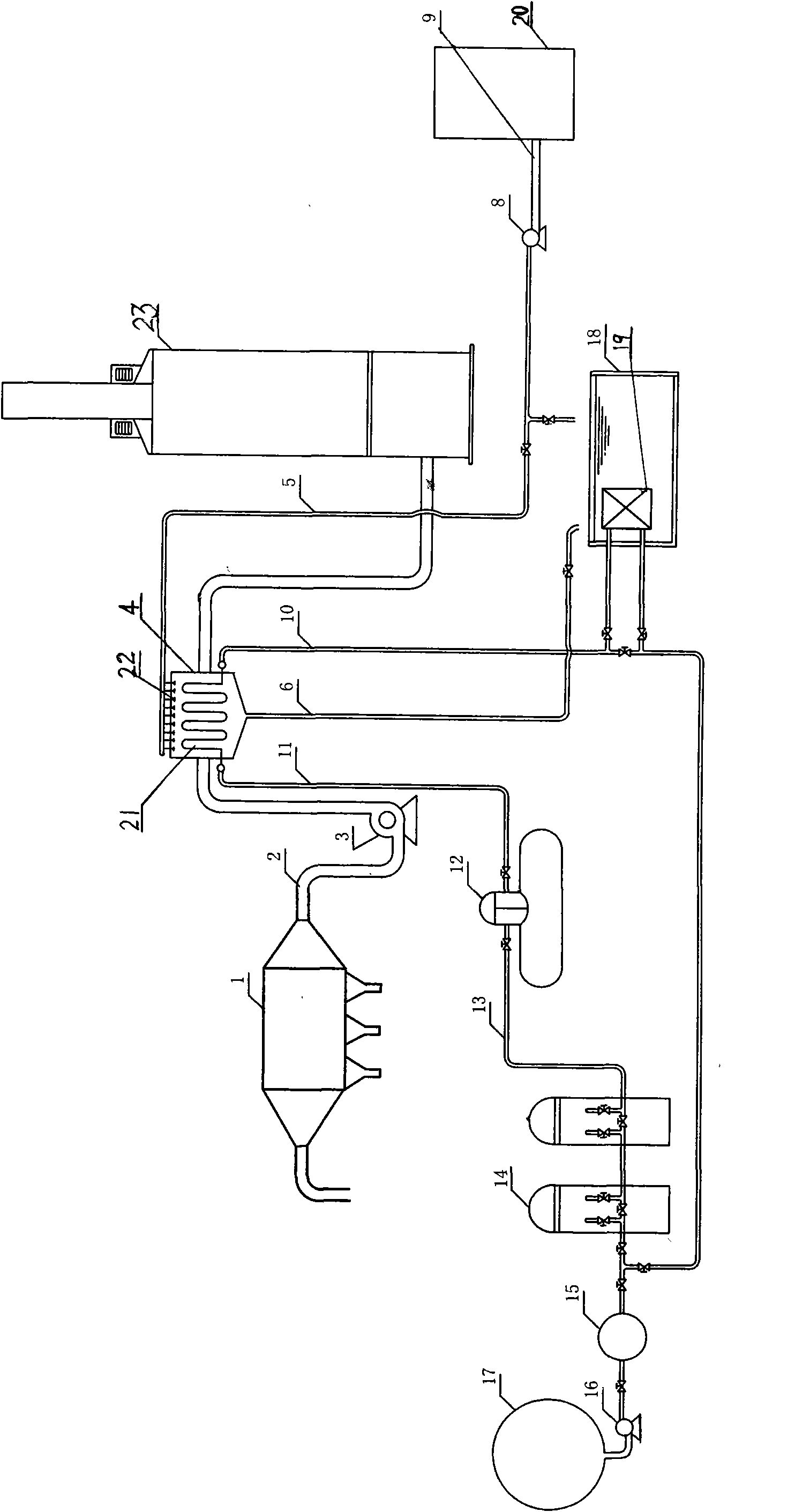 Device for recycling waste heat of flue gas in power station boiler