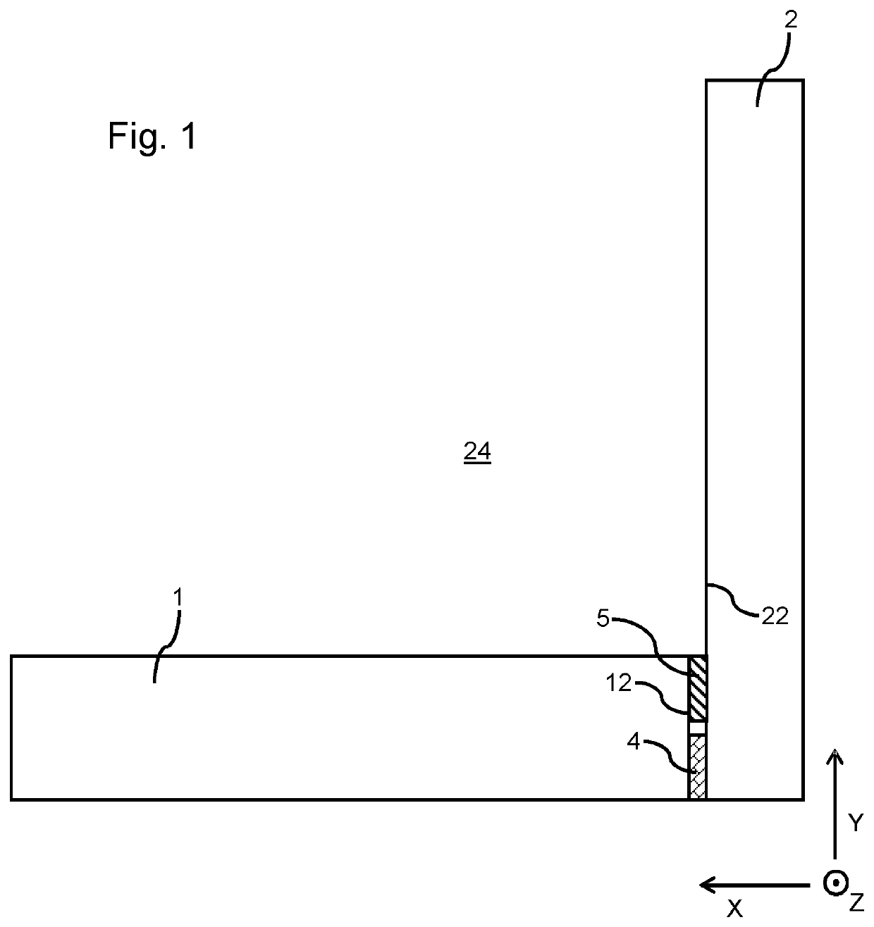 Assembly of a first and second panel