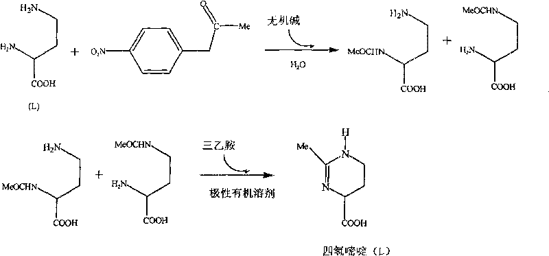 Artificial synthesis method of 1,4,5,6-tetrahydro-2-methyl-4-pyrimidine carboxylic acid