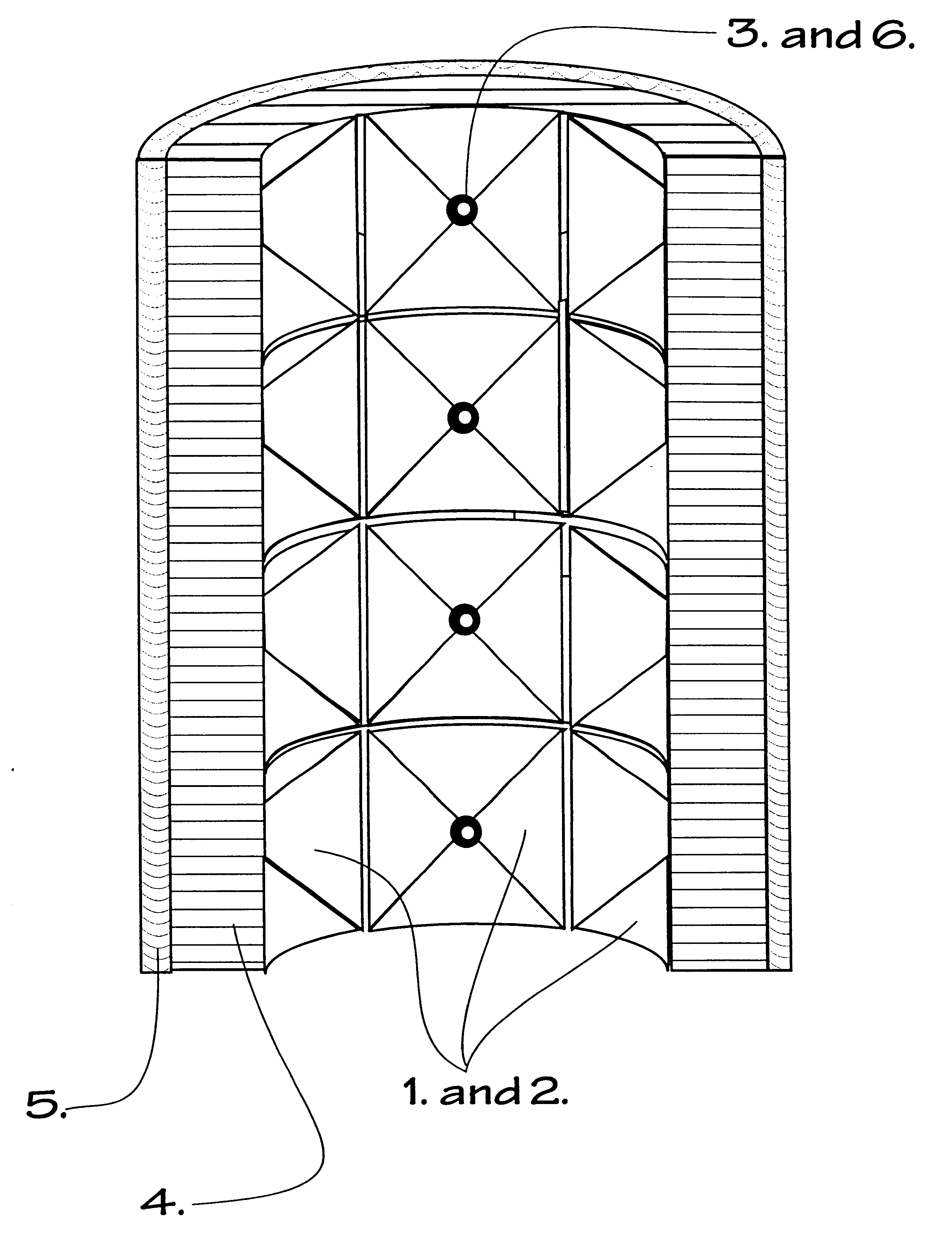 Method of construction for density screening outer transport walls