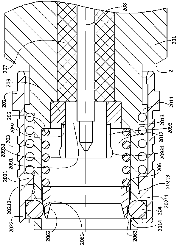 Rapid-plug and self-locking radio-frequency connector