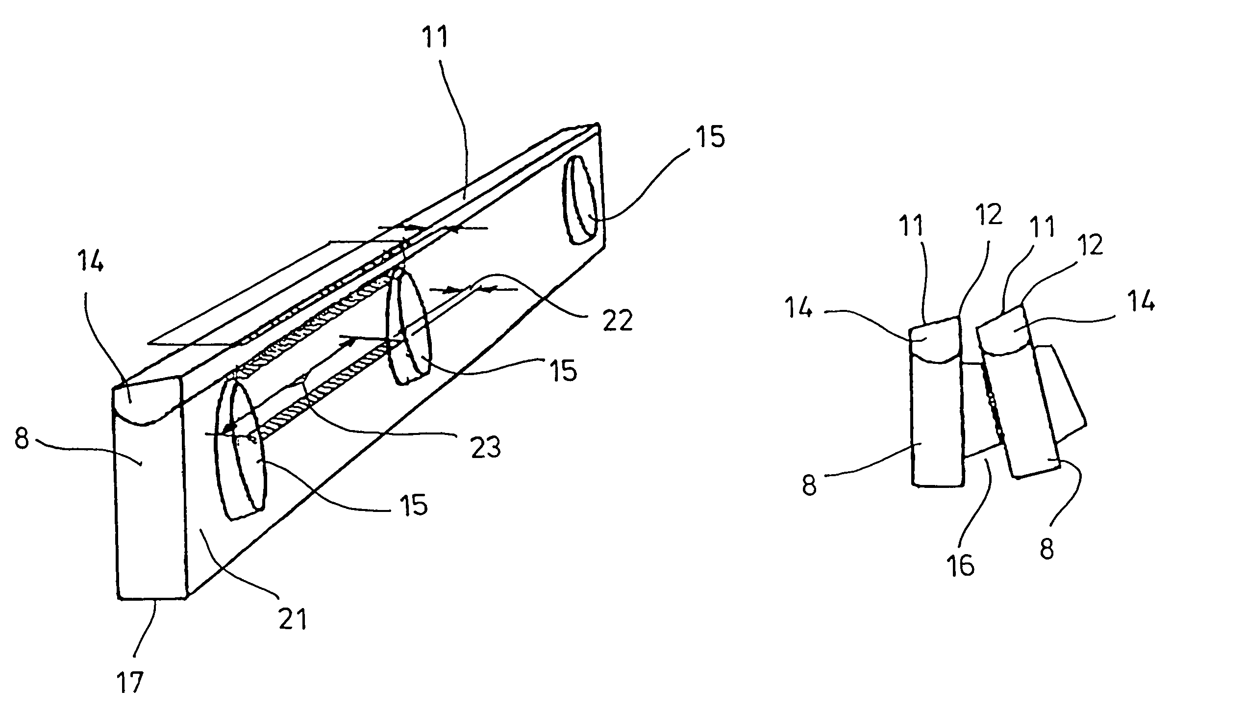 Cage bar comprising a spacer, and pressing device