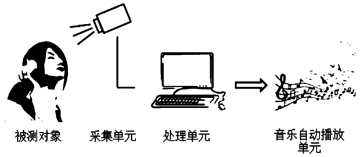 A system and method for automatically playing music based on target facial expression collection