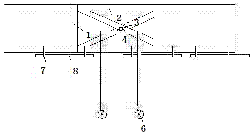Tobacco hanging rack for baking flue-cured tobacco and using method thereof