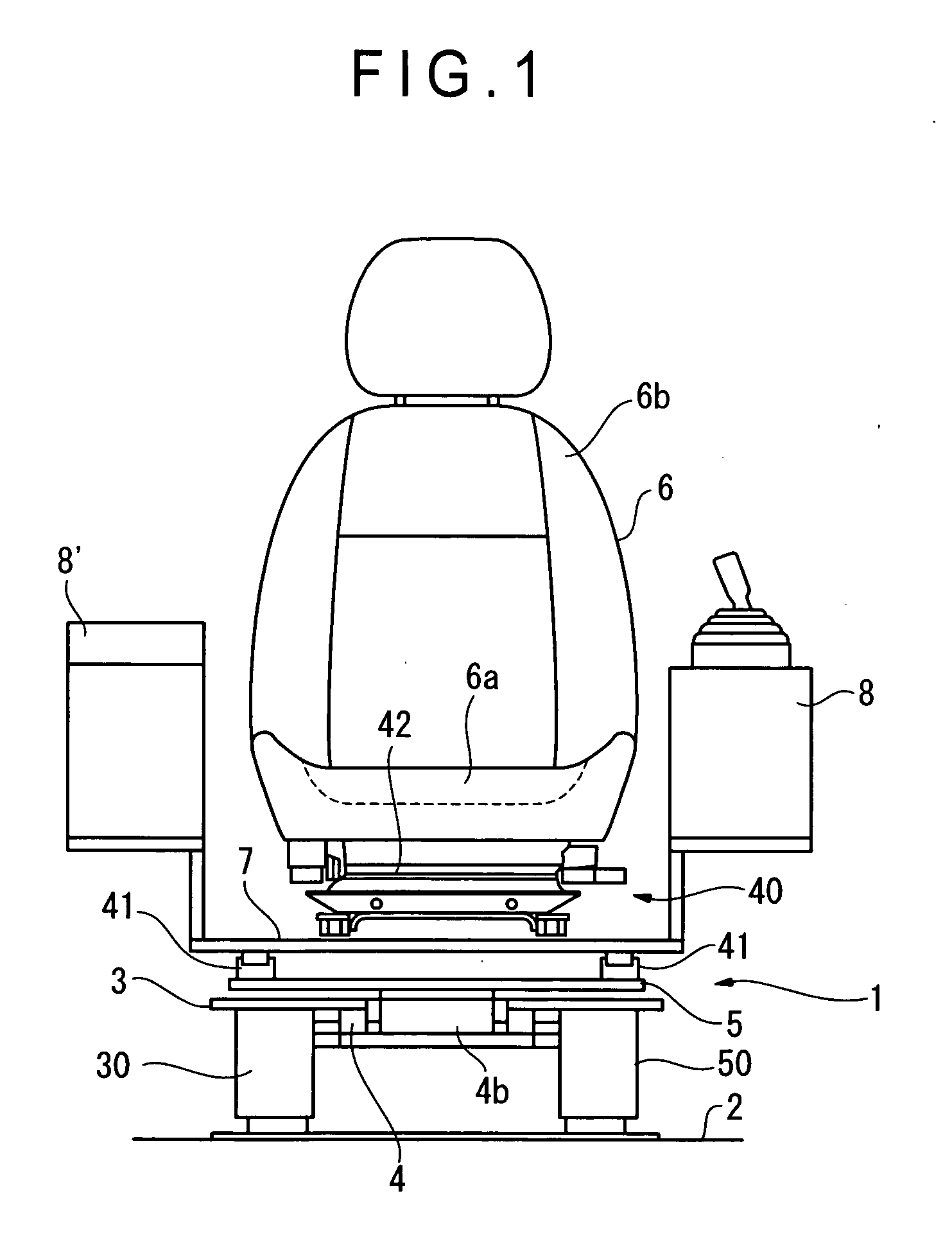 Operator's seat supporting device for service vehicle