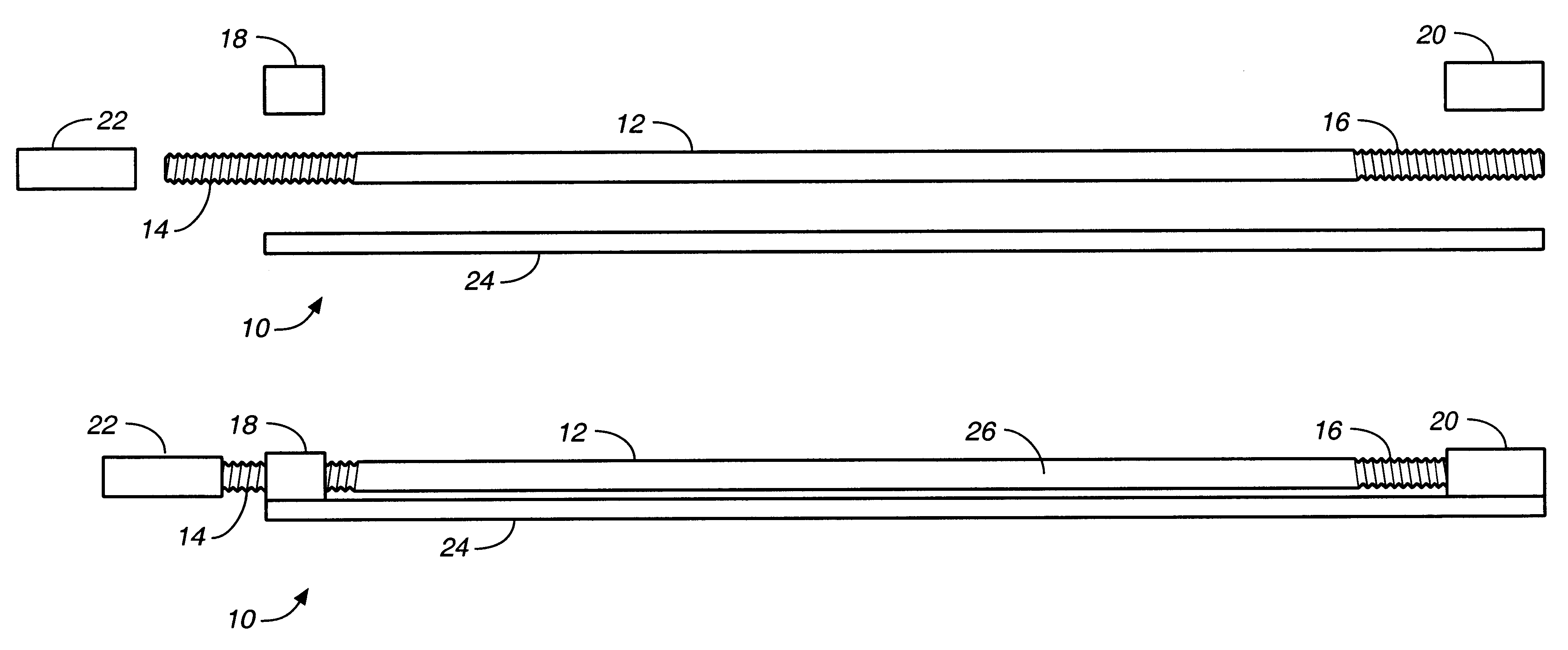 Double-action truss rod for stringed instruments